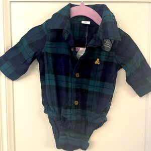 NWT Baby Gap tartan onesie shirt